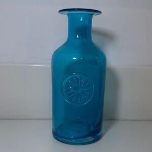 Dartington Daisy Flower Bottle Vase in Teal Kingfisher Blue